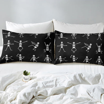 Erosebridal Sugar Skull Sheet Set Twin Size Skeleton Bones Bedding Set for Kids Boys Girls Teens Adult Halloween Horror Theme Fitted Sheet Gothic Spooky Bed Sheet Wrinkle Bedclothes(No Flat Sheet)