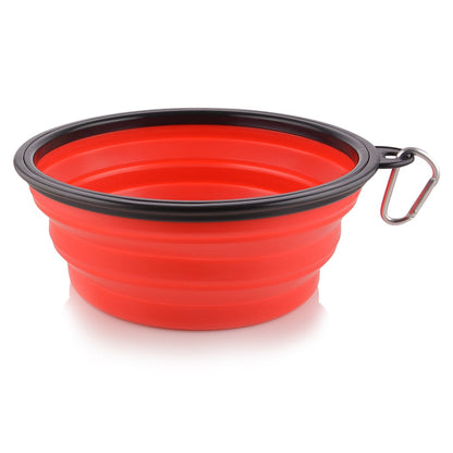 Extra Large Collapsible Dog Bowl, 3L XL Travel Dog Bowl, Foldable Travel Water Dish, 102oz X-Large Portable Collapsable Traveling Bowls with Carabiner for Dogs Walking, Hiking (Red)