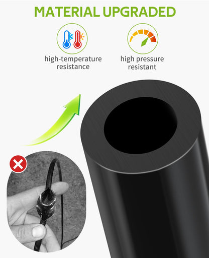 HIRALIY 118FT Greenhouse Misting Drip Irrigation Kit, Hanging Plant Watering, Garden Watering System with 1/4" Blank Tubing and Misting Nozzles, Quick Connector Design Automatic Irrigation System