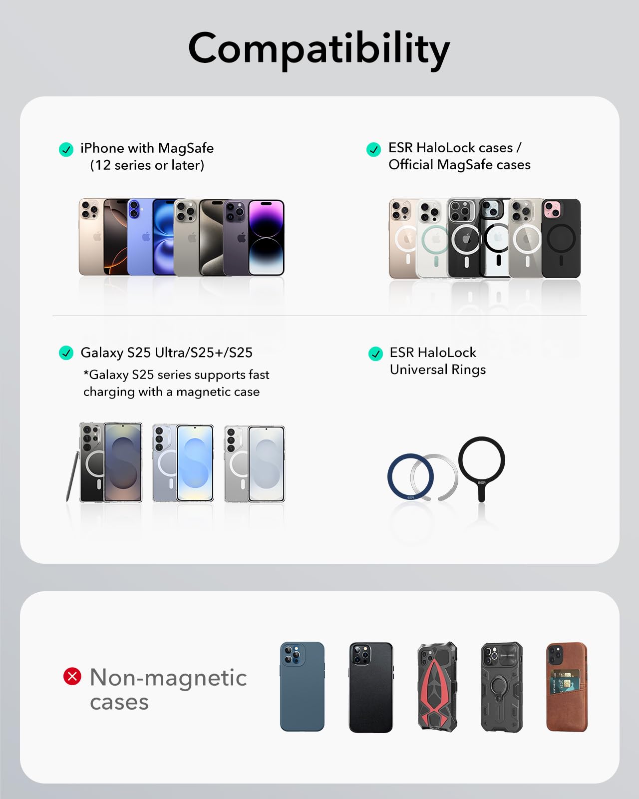 ESR for MagSafe Car Mount Charger with CryoBoost, Phone Cooling MagSafe Car Charger, Magnetic Wireless Car Charging, Air Vent/Dashboard Car Phone Holder for iPhone 16/15/14/13/12, S25, Fast Charging