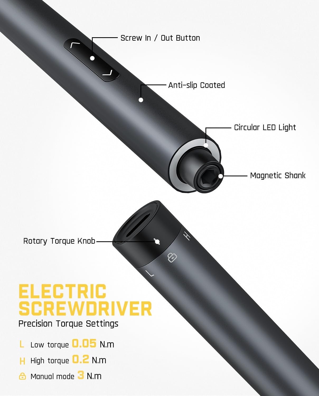 Fanttik E1 NEX Workstation 3.7V Electric Screwdriver Kit, Precision Screwdriver Set, 64 Magnetic Bits, 12 Types Fix Tools, 0.05/0.2 N.m, Repair Tool for Phone Laptop Watch Electronics