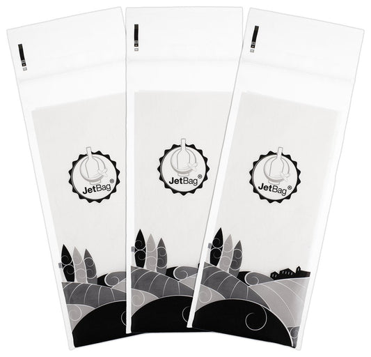 Jet Bag - Protective, Absorbent, Reusable Wine Bags for Travel (Set of 3) Made in the USA - Clear Back allows for Custom Insert