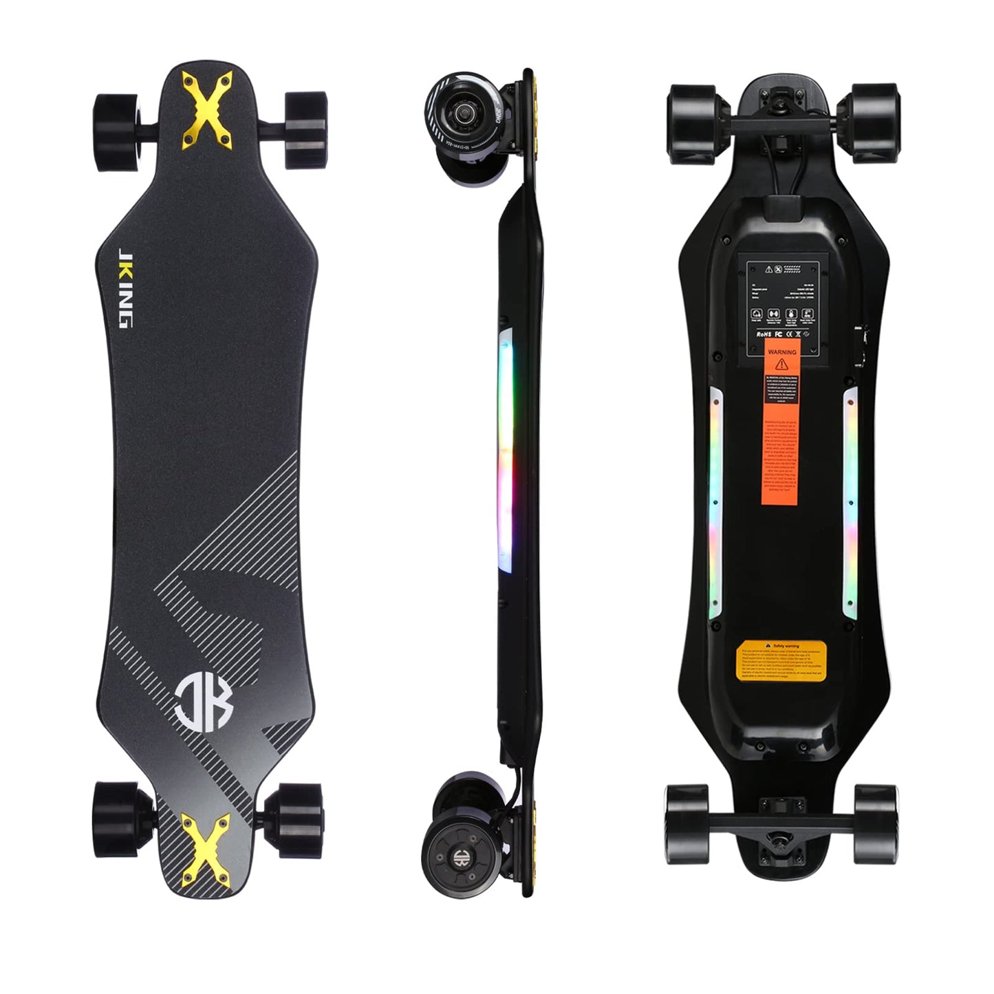 Electric Skateboard Electric Longboard with Remote Control Electric Skateboard,900W Hub-Motor,26 MPH Top Speed，21.8 Miles Range,4 Speed Adjustment，Max Load 330 Lbs,6 Months Warranty