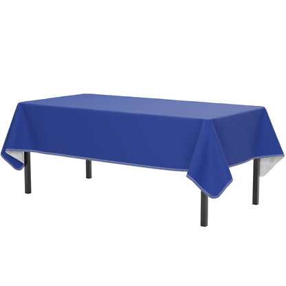 Exquisite Dark Blue Vinyl Tablecloths - 54 in. x 108 in. - Pack of 1 Rectangle Tablecloth with Flannel Backing - Plastic, Reusable & Waterproof