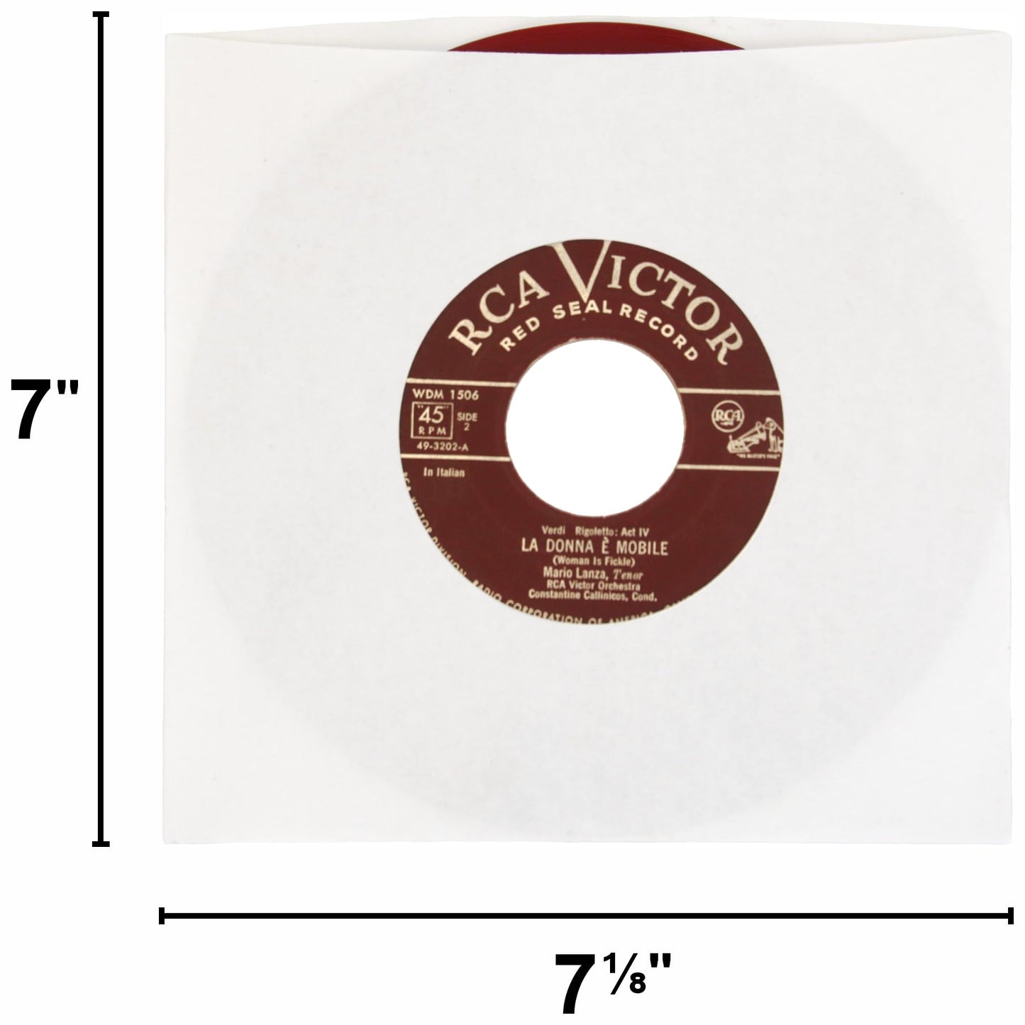 (200) Archival Quality Acid-Free Heavyweight Paper Inner Sleeves for 7 Inch Vinyl Records #07IW