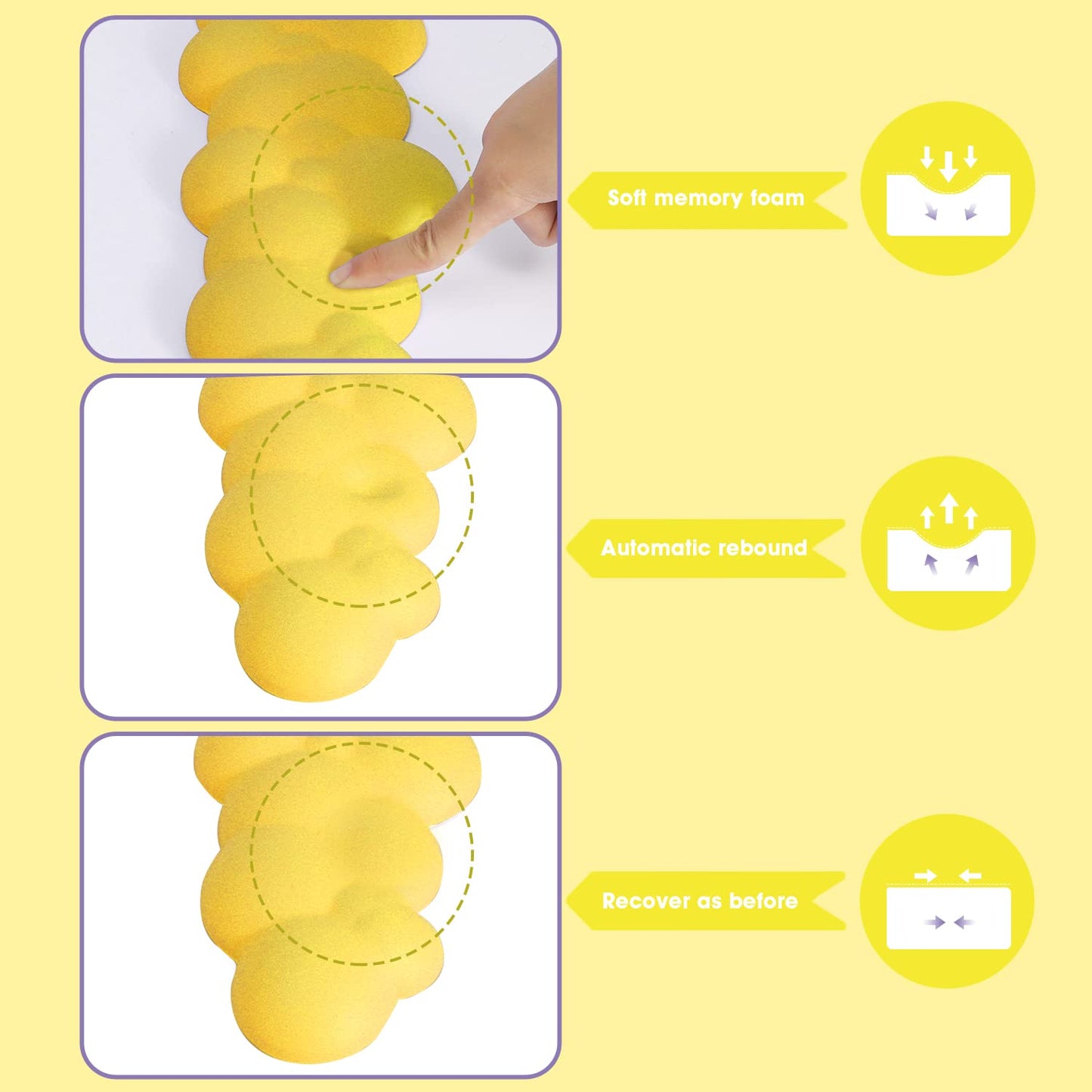 Gaming Keyboard Wrist Rest Pad,Memory Foam Keyboard Palm Rest, Ergonomic Hand Rest,Wrist Rest for Computer Keyboard,Laptop,Mac,Lightweight for Easy Typing Pain Relief (Yellow)