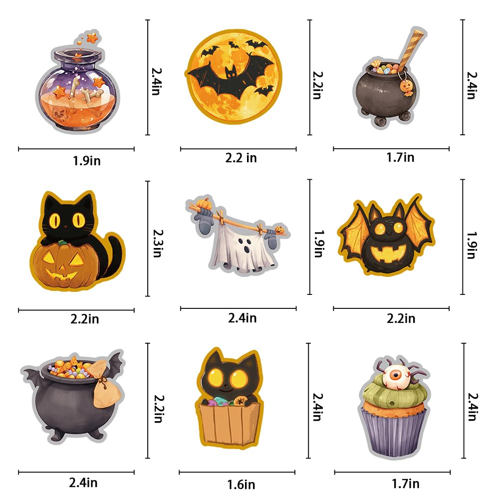 200 PCS Halloween Stickers, Pumpkin Sticker, Non-Repeating Vinyl Waterproof Holiday Party Stickers for Kids & Adults, Halloween Party Favors, Trick or Treat Crafts & Gifts