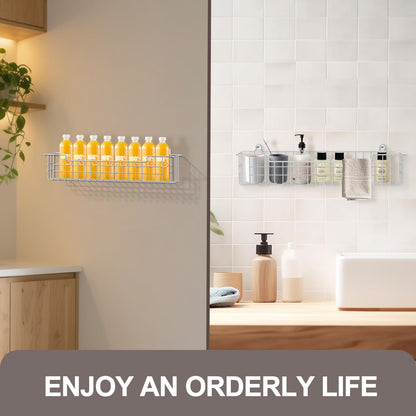 Spice Rack Organizer Wall Mount, Spice Organization Storage Shelf for Cabinet Door, 2 Packs Wall Spice Rack Saving Space for Kitchen, Black