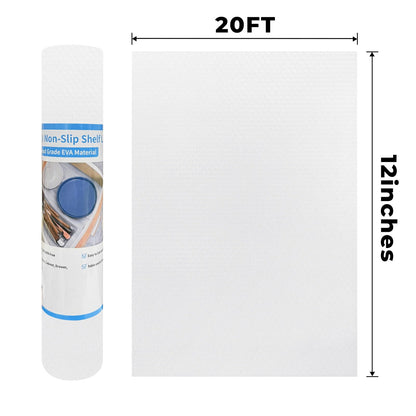 Kitchen Shelf Liner Non-Slip Cabinet Liner 12 in x 20 FT Washable Refrigerator Liners Oil-Proof Drawer Liners for Kitchen Dining Transparent Wide 12inch