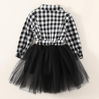 Little Baby Girl Black and White Dress Buffalo Plaid Tutu Skirt Party Princess Formal Outfit Clothes 2-3T