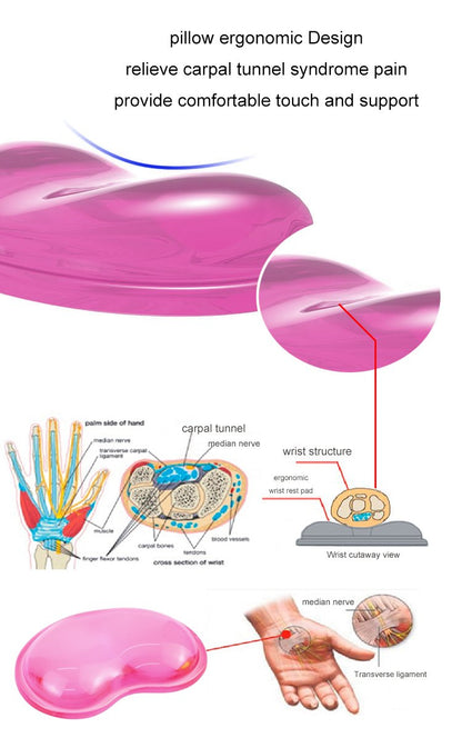 ABRONDA Gel Keyboard & Mouse Wrist Rest Set - Keyboard Wrist Rest Pad & Mouse Support for Office Gaming Pad Computer Laptop Ergonomic Comfortable Pain Relief-Pink Pad Set