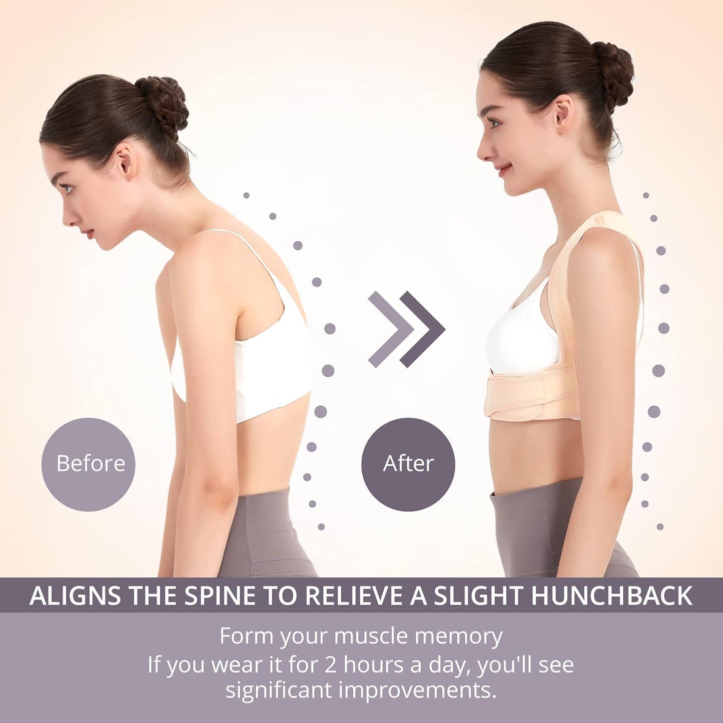JMPOSE Back Posture Corrector for Women: Adjustable Shoulder Posture Brace Straightener Pain Relief (Small/Medium)