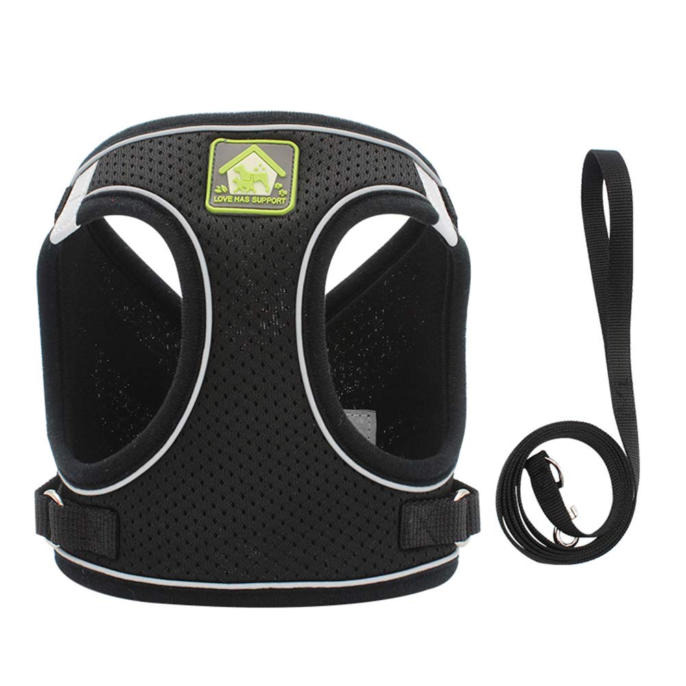 FEimaX Dog Harness and Leash Set, No Pull Breathable Soft Mesh Puppy Vest Harness Reflective Adjustable Pet Harnesses for Small Medium Dogs and Cats - Outdoor Easy Control for Walking