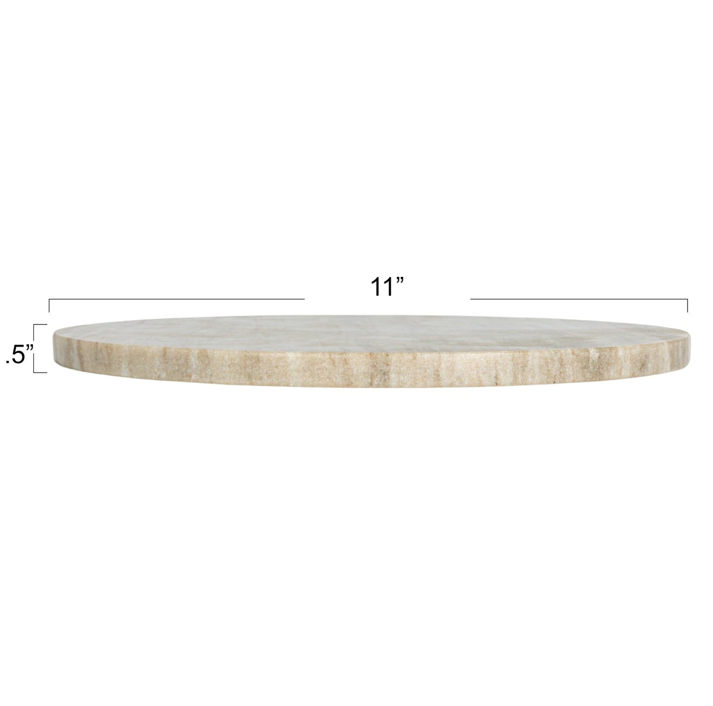 Creative Co-Op Round Marble Charcuterie or Cutting Board, Beige