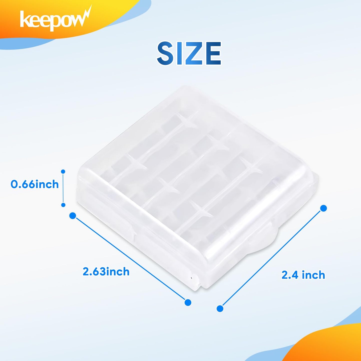 KEEPOW 24 Pcs AA/AAA Battery Storage Case Holder Box, Clear Color
