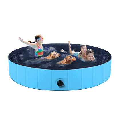 Dog Pool Foldable pet Pool Large Dog Swimming Pool pet Swimming Pool PVC Non-Slip Pool for All Kinds of Pets 63-12in