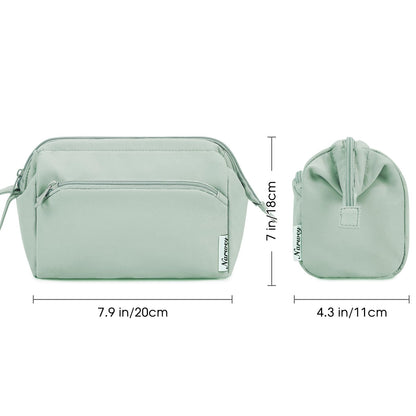 Narwey Wide-open Makeup Bag Women Girls, Travel Toiletry Bag for Women Cosmetic Bag Organizer Make up Bag with Compartments Toiletries Medicine Bag (Mint Green)