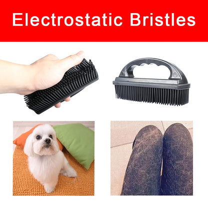 Godiyyer Rubber Pet Hair Removal Brush Lint & Cat Dog Hair Remover Brush Pet Silicone Lint and Debris Remover for Cleaning, Grooming, Home,Black