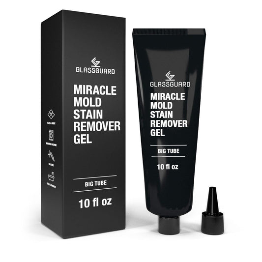 Glassguard Miracle Mold Stain Cleaner Gel for Hard Stains – Mold Cleaning Gel for Grouts, Ceramic, Glass, Silicone, Caulk & More – Washing Machine Cleaner Front Loader (300 ml / 10 oz)