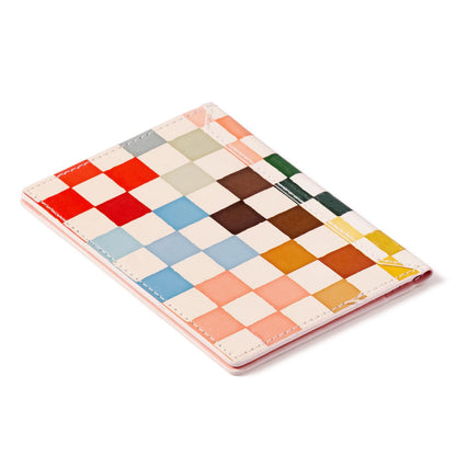 Eccolo Passport Cover Case - Premium Faux Leather, Checkered Design, 5.5x4 inches, Lightweight Travel Essential with Boarding Pass Holder Flap - Chic & Stylish Gift for Travelers