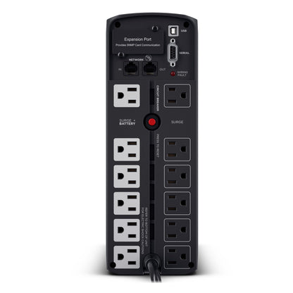 CyberPower CP1500PFCLCD PFC Sinewave UPS Battery Backup and Surge Protector, 1500VA/1000W, 12 Outlets, AVR, Mini Tower; UL Certified