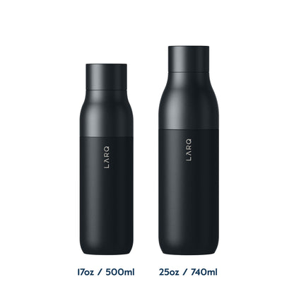 LARQ Bottle Twist Top 25 oz - Insulated Stainless Steel Water Bottle | BPA Free | Reusable Water Bottle for Camping, Office, and Travel | Keep Drinks Cold and Hot, Obsidian Black