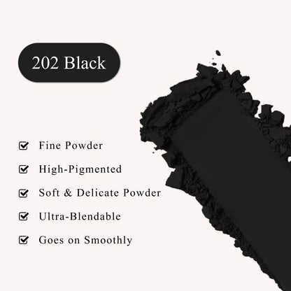 FIVEFULU Single Black Eyeshadow, Pressed Powder Matte Eye-Shadow Palette Make-up, Blendable Long Lasting High Pigment Black Eye Makeup Halloween Paint & Face Body Paint