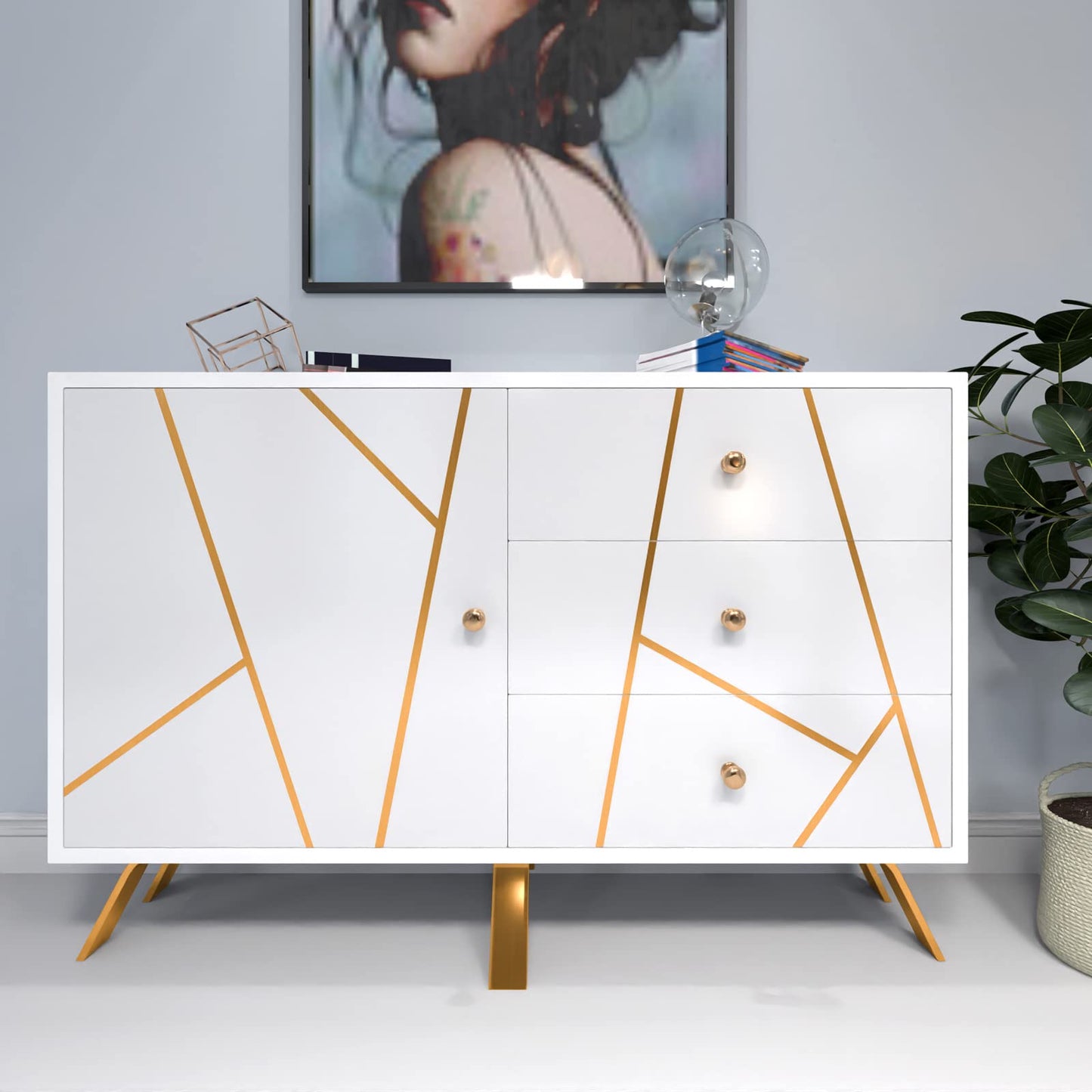 Cohoo Home Gold Stainless Steel Contact Paper for Appliances Gold Brushed Metal Look Wallpaper Stainless Steel Peel and Stick Self-Adhesive Waterproof Wallpaper for DIY Cabinets Decor 17.7inW 197inL