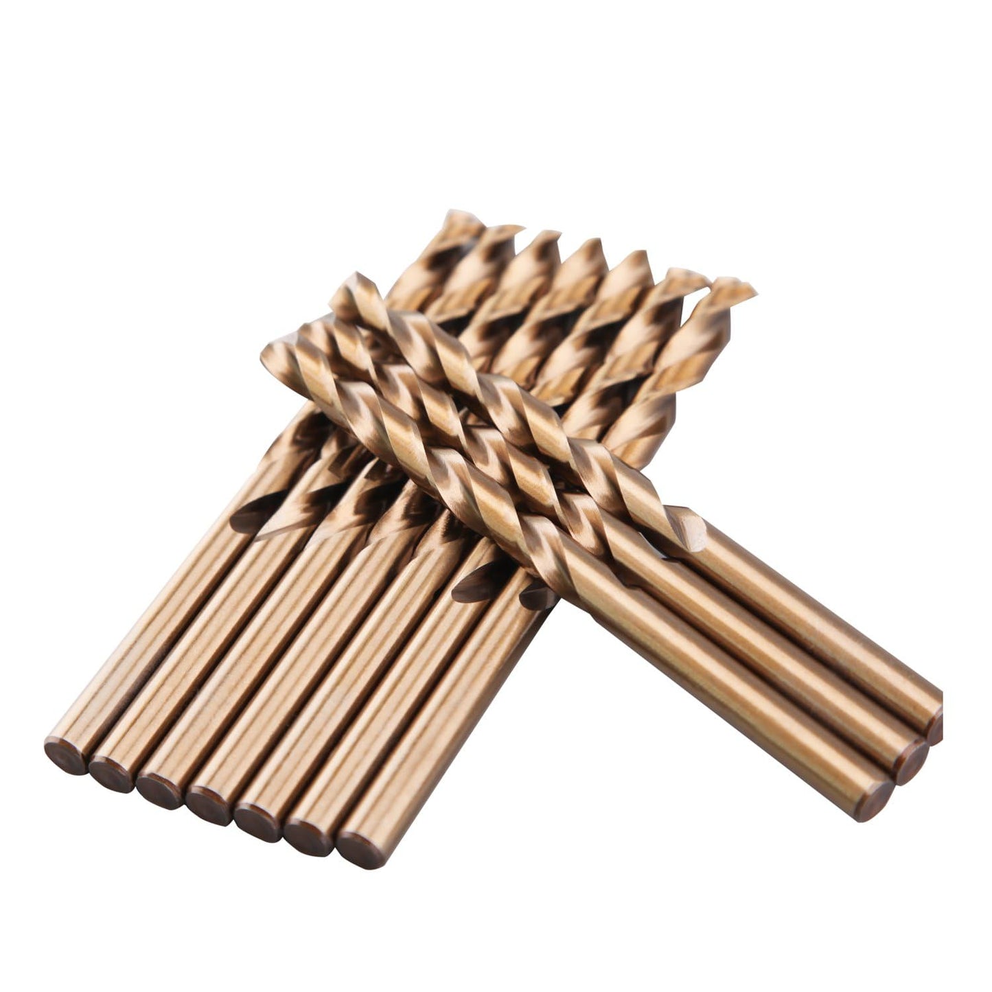 5/16" M35 Cobalt HSS Jobber Length Twist Drill Bit with Straight Shank,Heavy Duty, Pack of 10 PCS, Drilling for Cast Iron, Heat-Treated Steel, Stainless Steel and Other Hard Materials by LU&MN