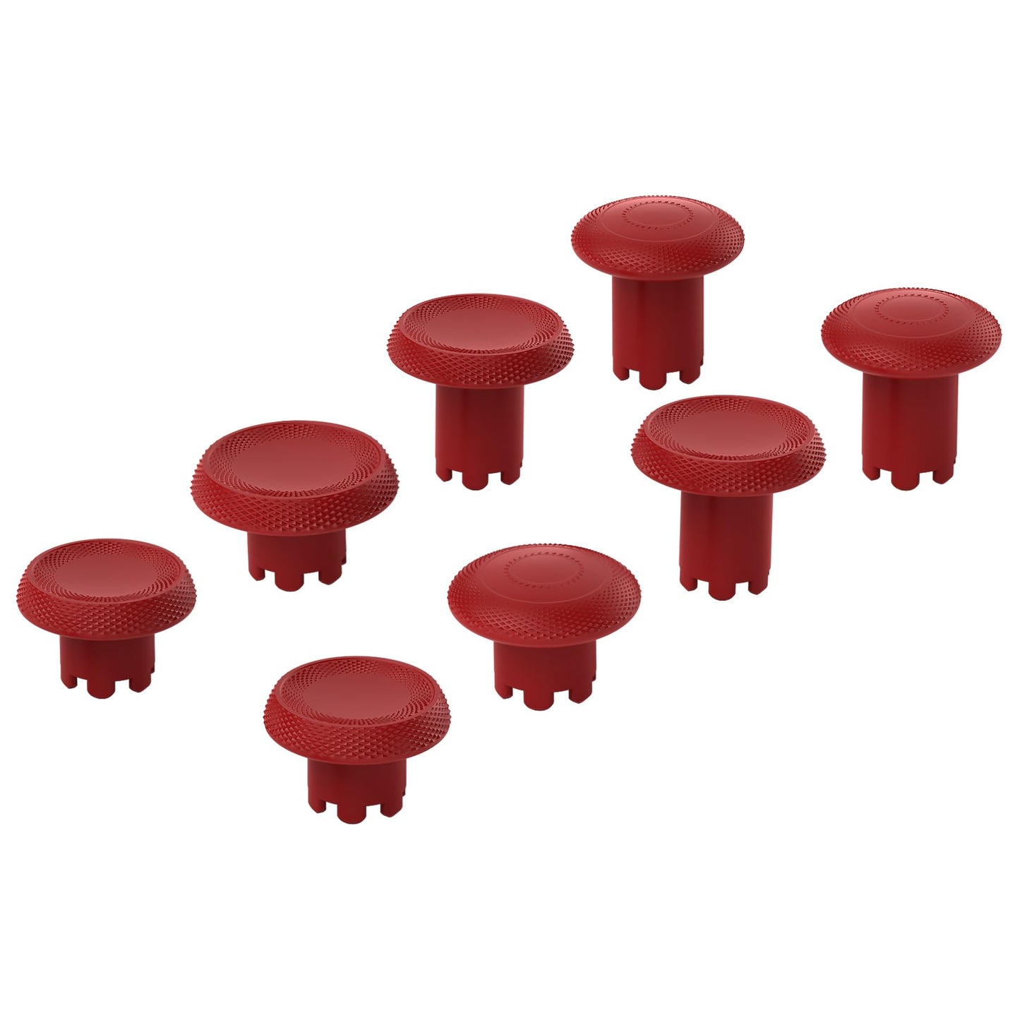 eXtremeRate ThumbsGear Interchangeable Thumbsticks for PS5 Edge Controller, Replacement Carmine Red Analog Thumb Sticks Caps for PS5 Edge Controller - 4 Heights 3 Surfaces Grips - NO Thumbstick Base