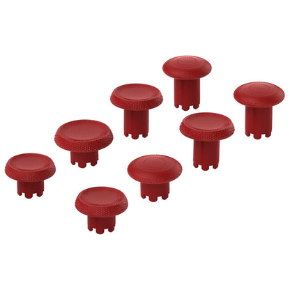 eXtremeRate ThumbsGear Interchangeable Thumbsticks for PS5 Edge Controller, Replacement Carmine Red Analog Thumb Sticks Caps for PS5 Edge Controller - 4 Heights 3 Surfaces Grips - NO Thumbstick Base