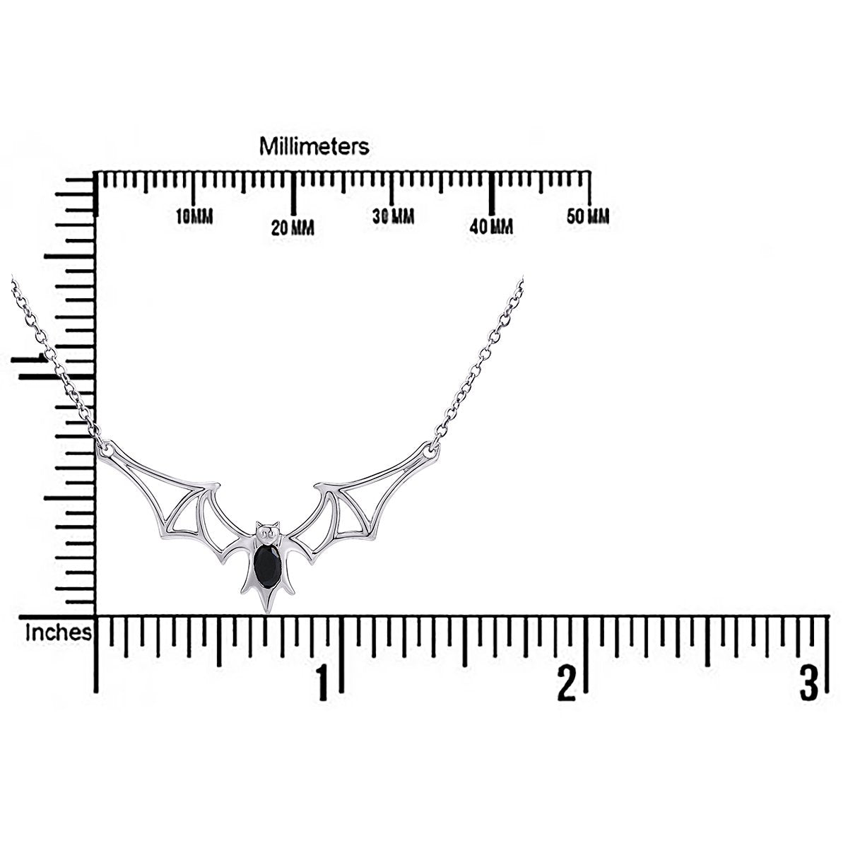 DAOCHONG 925 Sterling Silver Gothic Vampire Bat Pendant Necklace Jewelry for Women