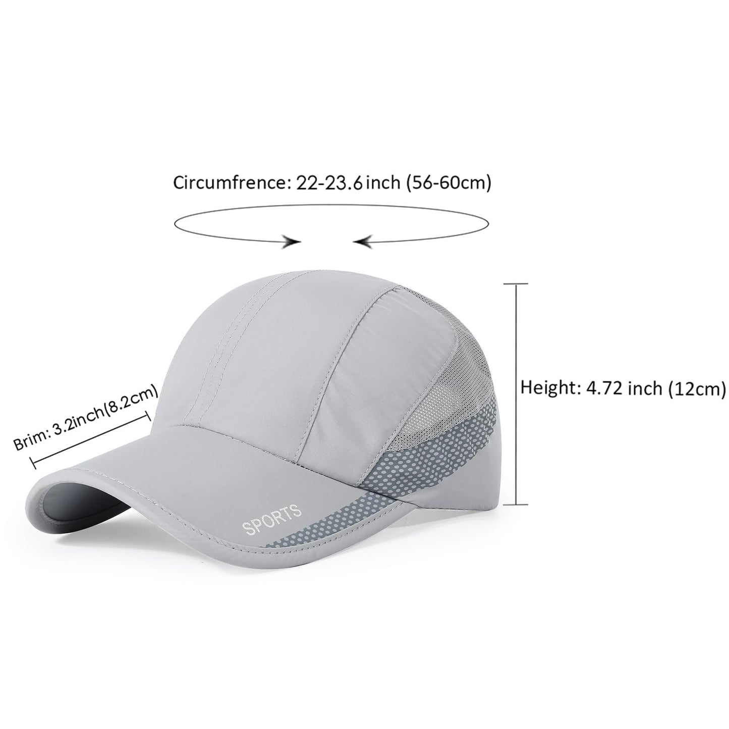 HH HOFNEN Quick Dry Cap Lightweight Running Hats Outdoor Airy Mesh Adjustable Sports Sun Hat UV Protection Hat for Men Women