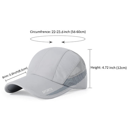 HH HOFNEN Quick Dry Cap Lightweight Running Hats Outdoor Airy Mesh Adjustable Sports Sun Hat UV Protection Hat for Men Women