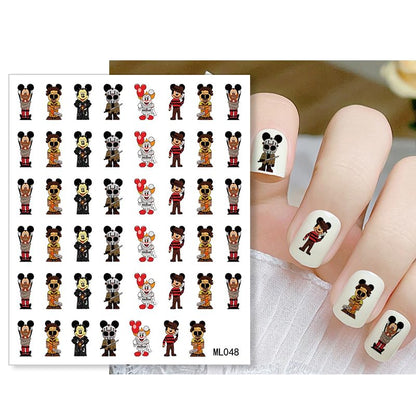 8 Sheets Laser Halloween Nail Art Stickers - Cute Ghost Cartoon Self Adhesive Nail Design Stickers - Supply Laser Pumpkin Ghost Nail Decals for Women Girls DIY Manicure