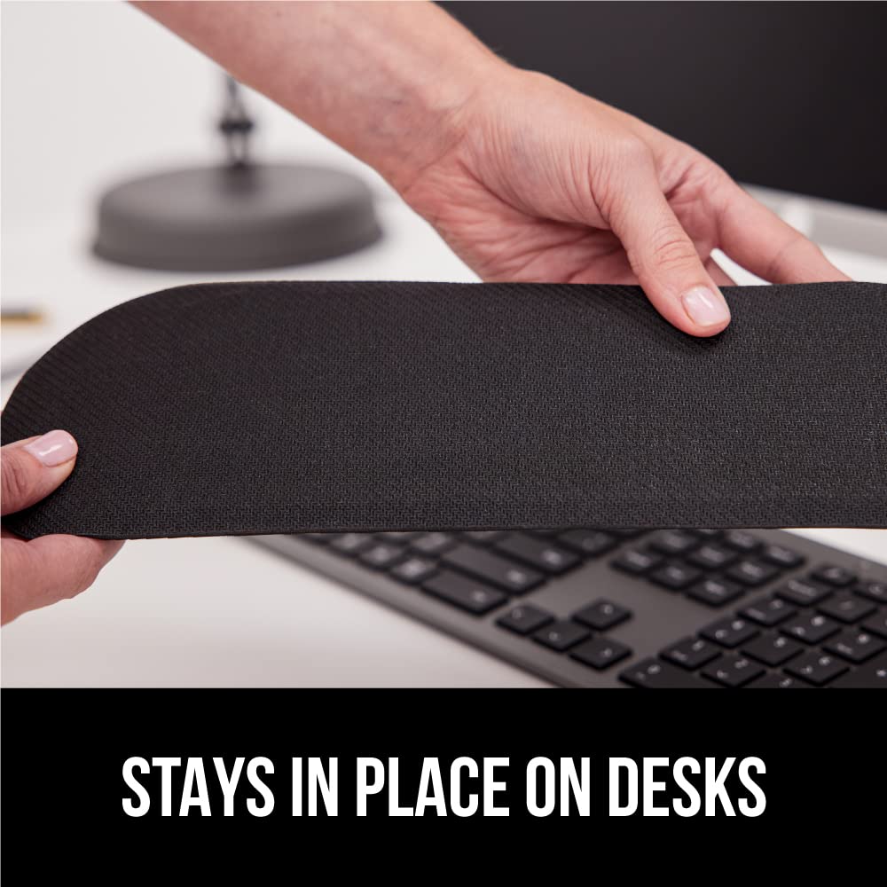 GORILLA GRIP Silky Gel Memory Foam Wrist Rest for Computer Keyboard, Mouse, Ergonomic Design for Typing Pain Relief, Desk Pads Support Hand and Arm, Mousepad Rests, Stain Resistant, 2 Piece Pad, Black