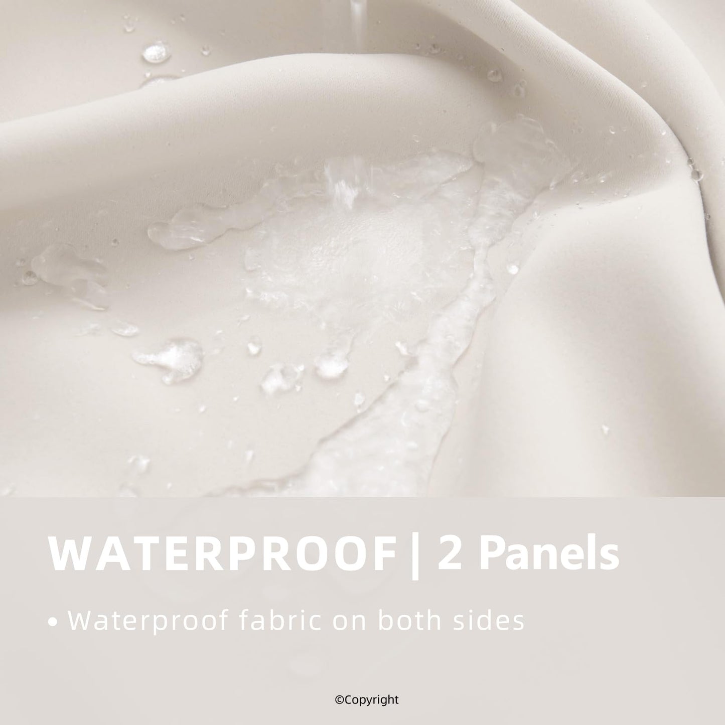 DIVA EN CAMINO DEC Outdoor Patio Curtain Waterproof Darkening Thermal Insulated Indoor Curtains for Bedroom, Porch, Living Room, Pergola, Cabana, W52 x L95, Light Taupe, Set of 2 Panels