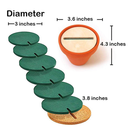 Coasters DIY Cactus Coaster Set of 6 Pieces with Flowerpot Holder for Drinks Novelty Gift for Home Office Bar Decor and Improvement, Sirensky Brand