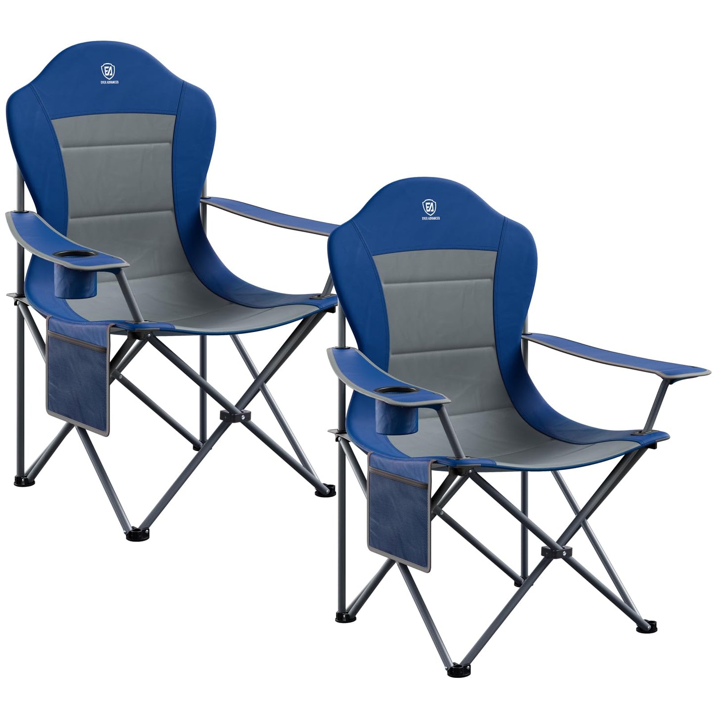 EVER ADVANCED Camping Chairs, Lawn Chairs Outdoor Sports Chairs, Folding Chair Camping Chairs for Adults, Supports 400lbs