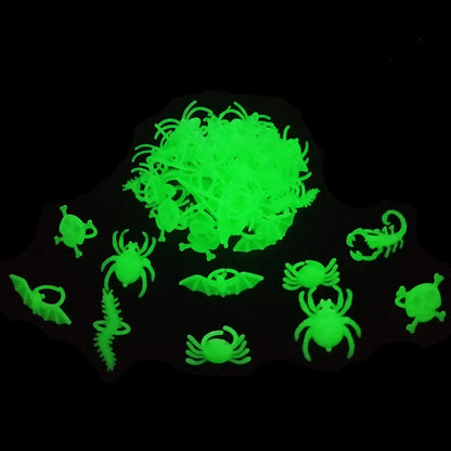 kockuu 56pcs Spider Rings Glow in The Dark Plastic Bugs Insects Ring Toys for Kids Toddlers Halloween Party Favors Trick or Treat Rings April Fool's Day Prank Gifts
