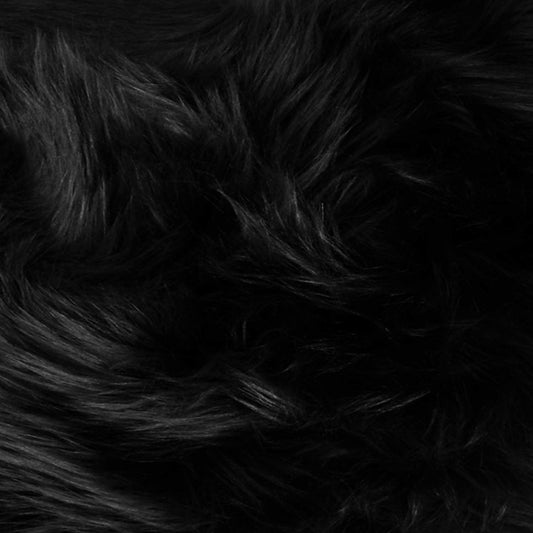 Faux Fake Fur Long Pile Luxury Shaggy/Craft, Sewing, Cosplay, Costume, Decorations / 60" Wide/Sold by The Yard (Black, 58" W x 36" L / 1 Yard)