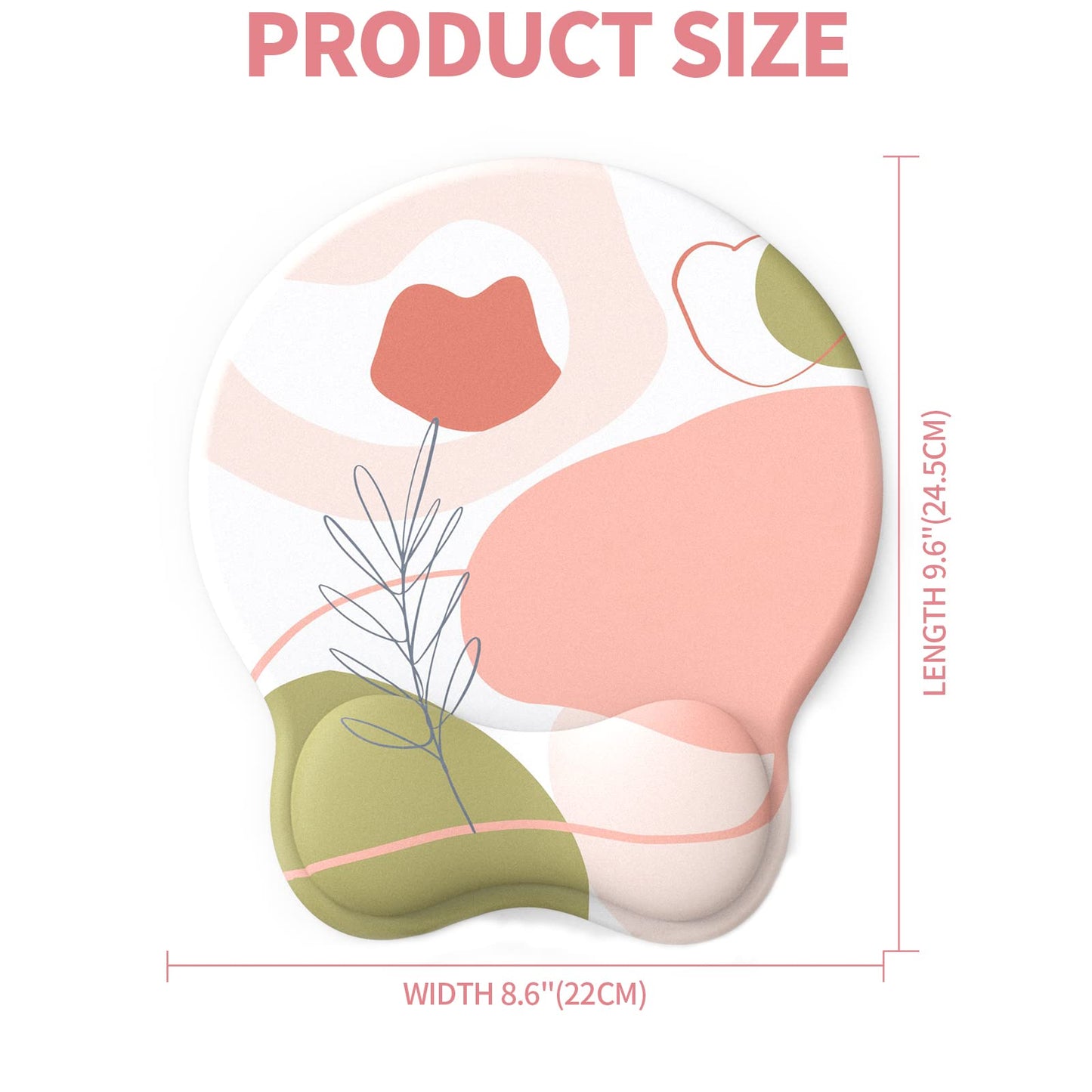 eulps Mouse Pad with Wrist Rest, Comfortable Computer Mousepad with Gel Wrist Support Smooth Surface and Non-Slip PU Base for Pain Relief, Laptop, Office & Home (Rose)