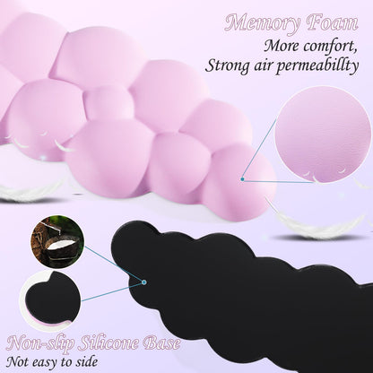 Cloud Wrist Rest for Keyboard, Ergonomic Gaming Wrist Pad Palm Rest - Gifts for Office & Gamers, Memory Foam Wrist Support for Pain Relief, Mouse Pad Rest Support, Portable & Washable, Light Lilac