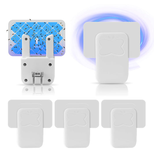 Fruit Fly Traps for Indoors, (4 Device + 12 Refills), Flying Insect Trap for Gnats, Flies, Moths, Gnat Killer Plug-in Light Bug Zapper Indoor, Gnat Traps for House Indoor