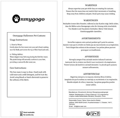 Funny Moose Costumes for Dog, Cute Furry Pet Wig for Halloween Christmas, Pet Clothing Accessories (Moose, Size L)