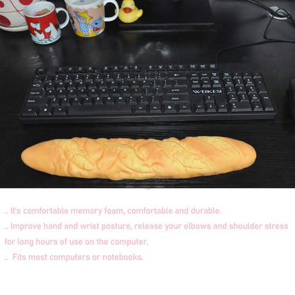 JIANEEXSQ Memory Foam Keyboard Wrist Rest Pad Soft Toast Bread Baguette Shape Anti-Skid Wrist Rest Support for Office Computer,Laptop Ergonomic Wrist Rest Pad