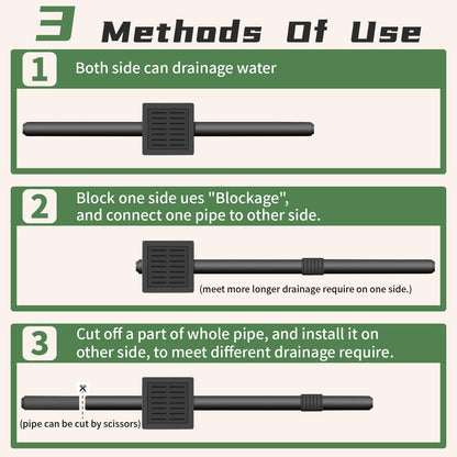 Gutter Downspout Extensions Big Kit, Catch Basin + 2pcs Pipes, Low Profile Downspout Extender - Each Flexible Pipe is 8.2ft - can be Connected into a Whole. Protect Foundation.(Black)
