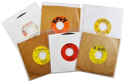 100-Pack 7-Inch 45 RPM Record Outer Sleeves – Clear Polyethylene Vinyl Covers | 3 Mil Thick, Archival, Anti-Static | Fits Picture Sleeves & Gatefolds | Made in USA