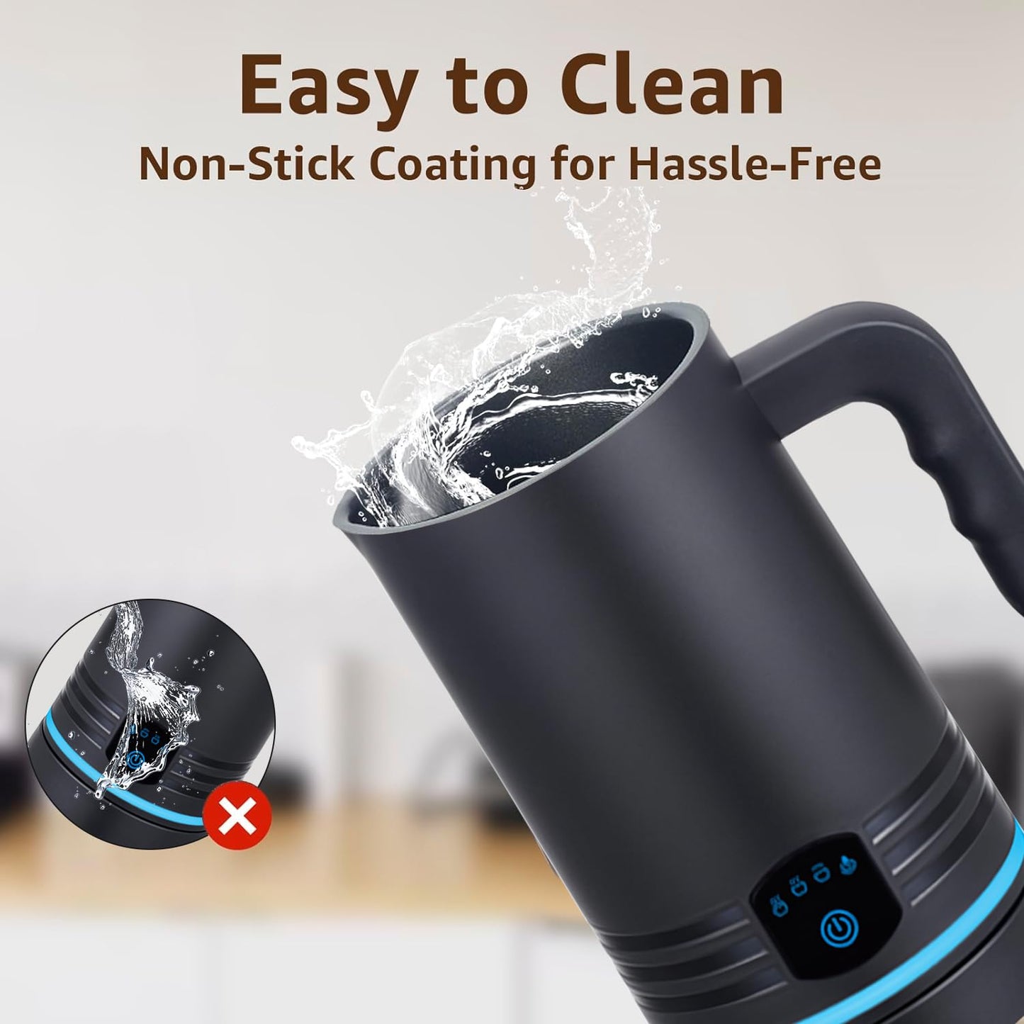 Electric Milk Frother, 4-in-1 Milk Frother and Milk Steamer, 430ml Automatic Hot & Cold Foam Maker, with Touch Screen, Perfect for Hot Chocolate, Lattes, Cappuccinos, and Macchiatos