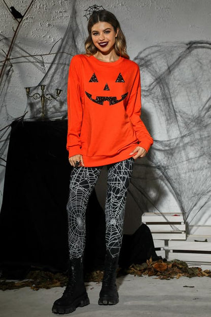 For G and PL Halloween Women Graphic High Waist Tights Soft Casual Printed Yoga Skinny Pants Cobweb M